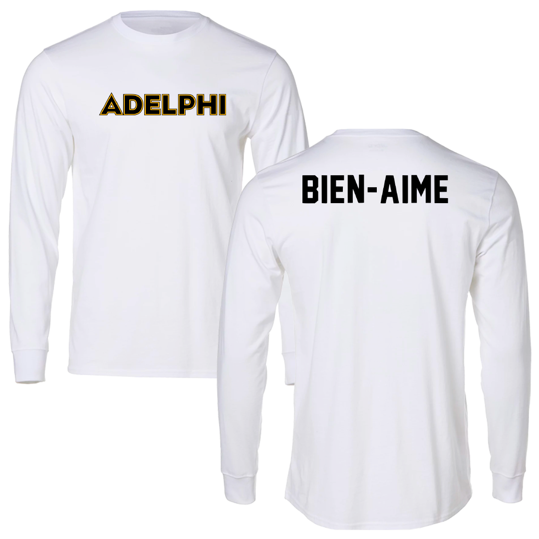 Adelphi University TF and XC White Performance Long Sleeve - Christian Bien-Aime