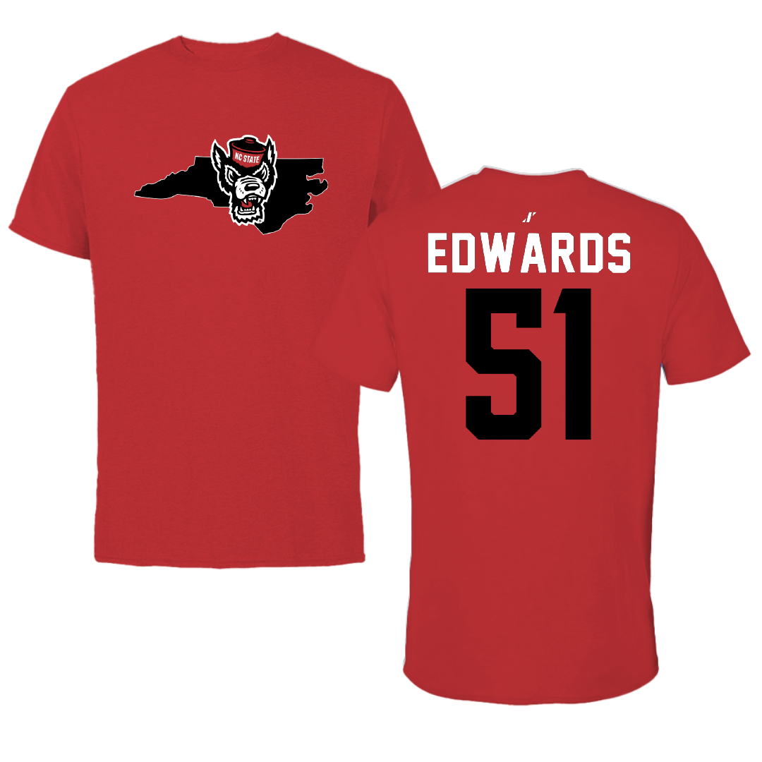 North Carolina State University Softball Red State Performance Tee - #51 Bailey Edwards