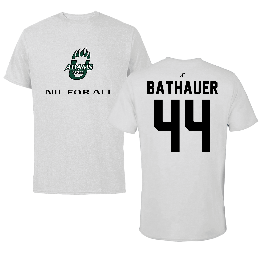 Adams State University Baseball Light Gray NIL for ALL Performance Tee - #44 Mike Bathauer