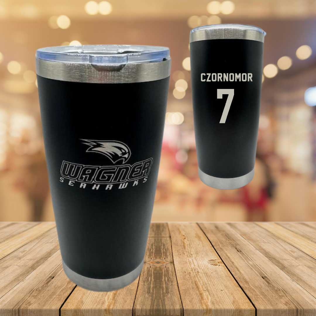 Wagner College Softball Black Stainless Steel Tumbler - #7 Savannah Czornomor