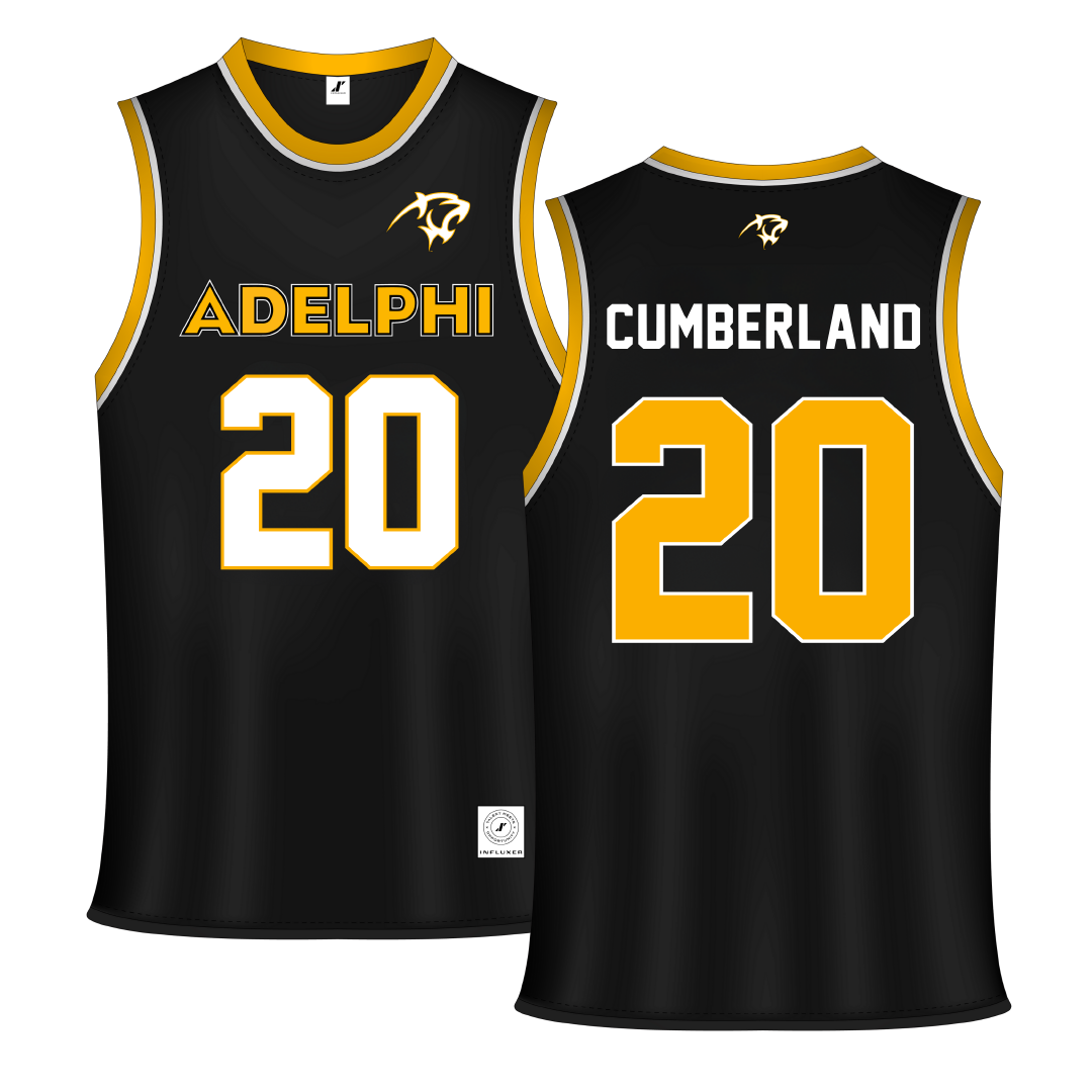 Adelphi University Black Basketball Jersey - #20 Myles Cumberland
