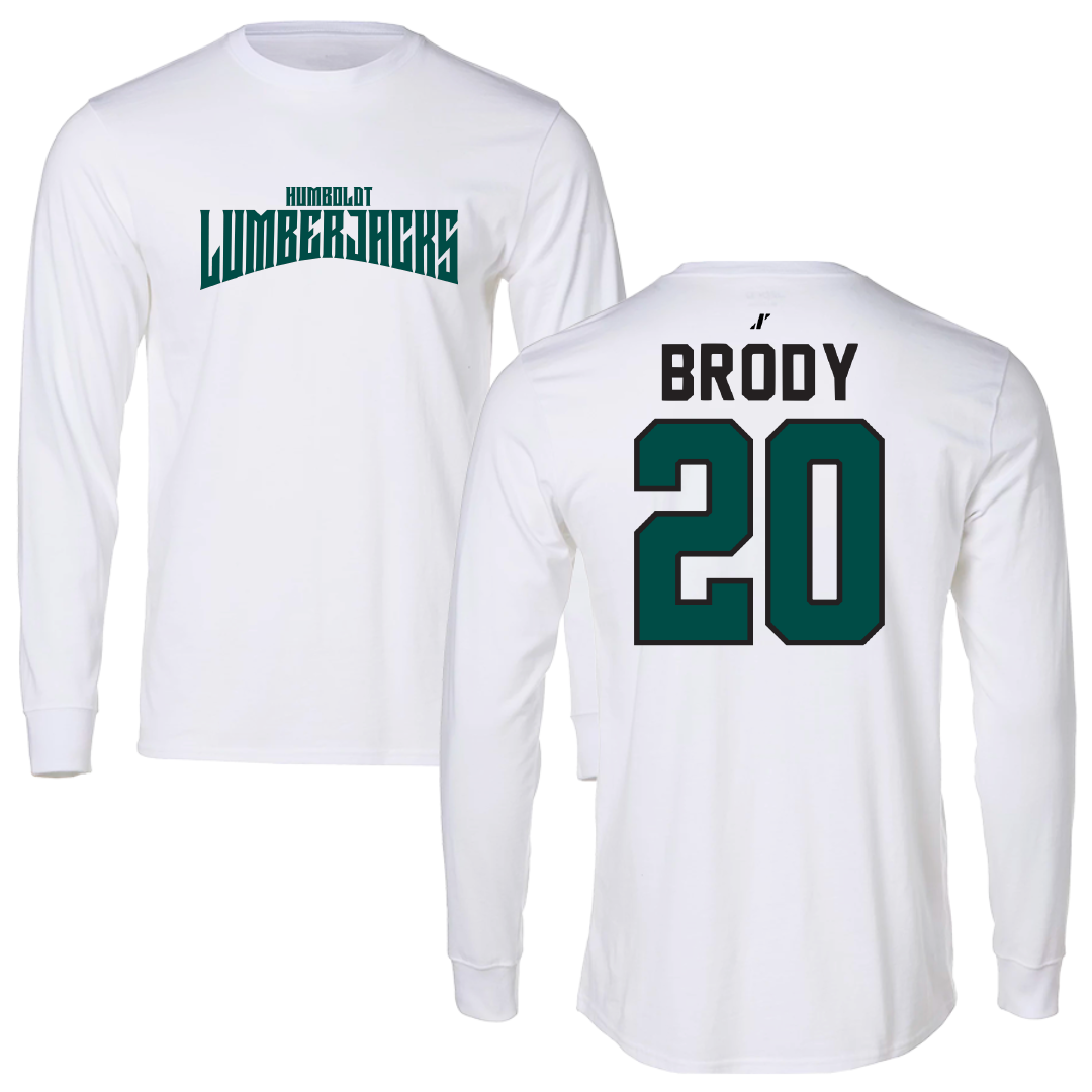 Cal Poly Humboldt Softball White Classic Long Sleeve - #20 Marissa Brody