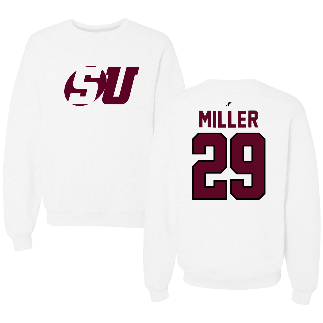 Schreiner University Soccer White Crewneck - #29 Bhodey Miller