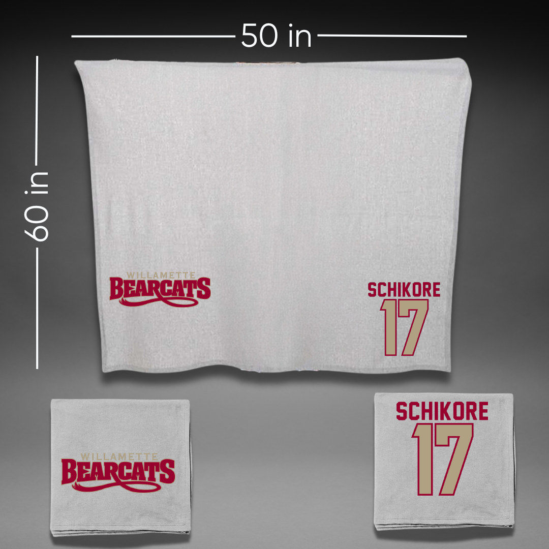 Willamette University Baseball Gray Blanket - #17 Nate Schikore