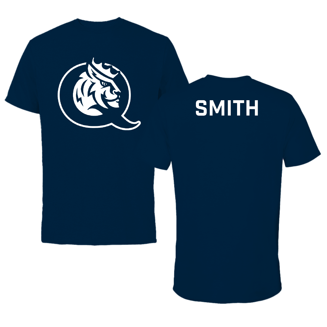 Queens University of Charlotte TF and XC Navy Mascot Performance Tee - Chandon Smith