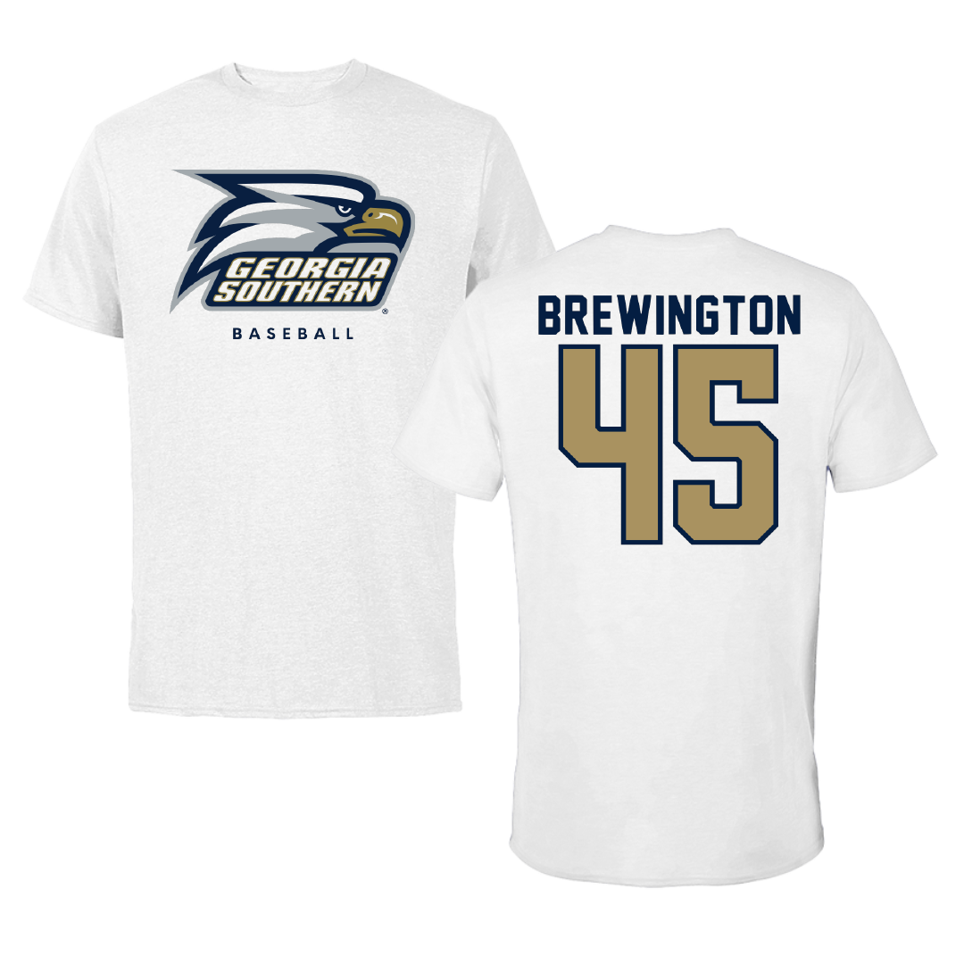 Georgia Southern University Baseball White Performance Tee - #45 Colby Brewington