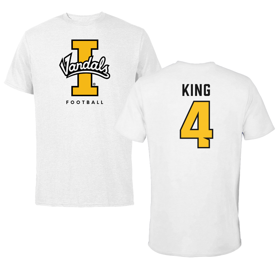 University of Idaho Football White Vandals Performance Tee - #4 Isiah King