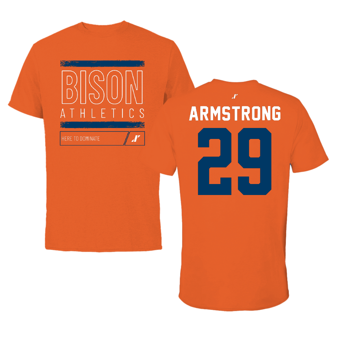 Bucknell University Lacrosse Orange Dominate Performance Tee - #29 Thomas Armstrong