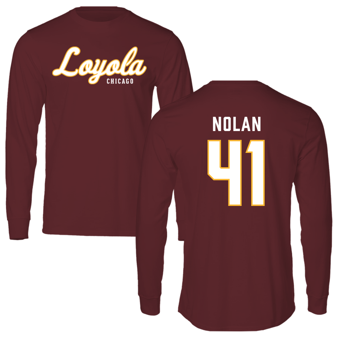 Loyola University-Chicago Basketball Maroon Long Sleeve - #41 Emma Nolan