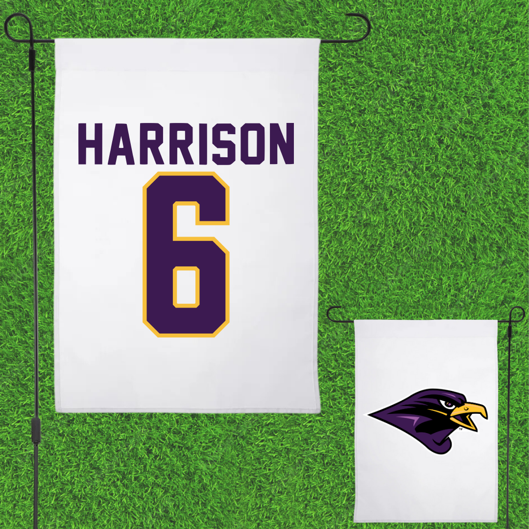 University of Montevallo Lacrosse White Garden Flag - #6 Jacob Harrison