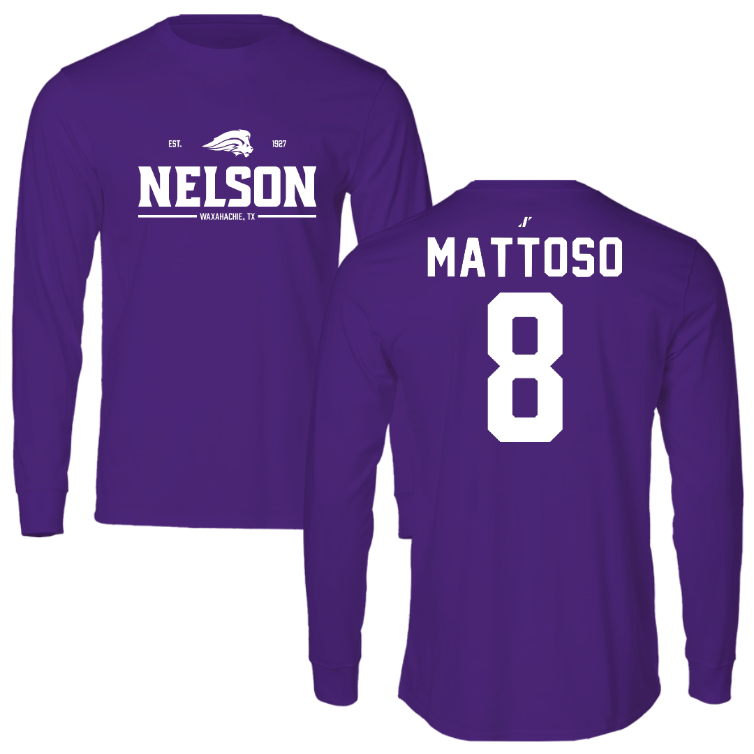 Nelson University Soccer Purple General Performance Long Sleeve - #8 Pedro Mattoso