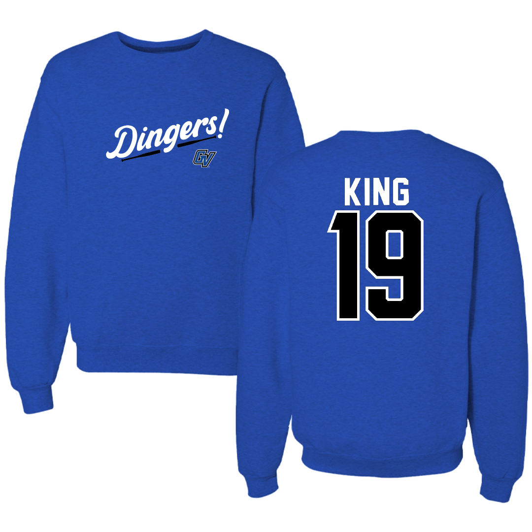 Grand Valley State University Baseball Blue Dingers Crewneck - #19 Colton King
