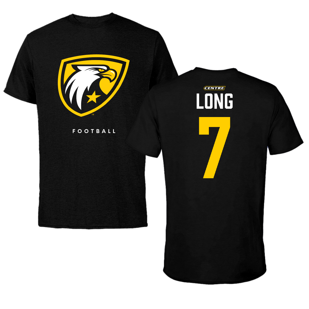 Centre College Football Black Performance Tee - #7 Will Long