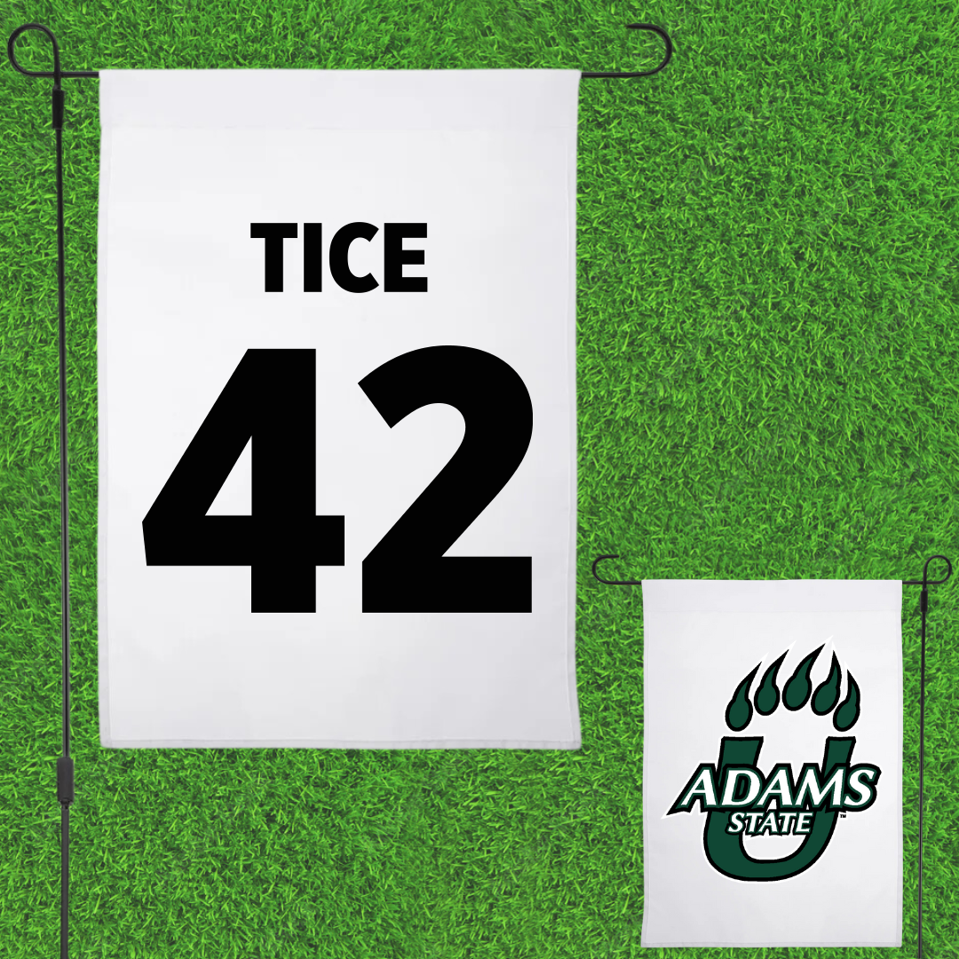 Adams State University Soccer White Garden Flag - #42 Sophia Tice
