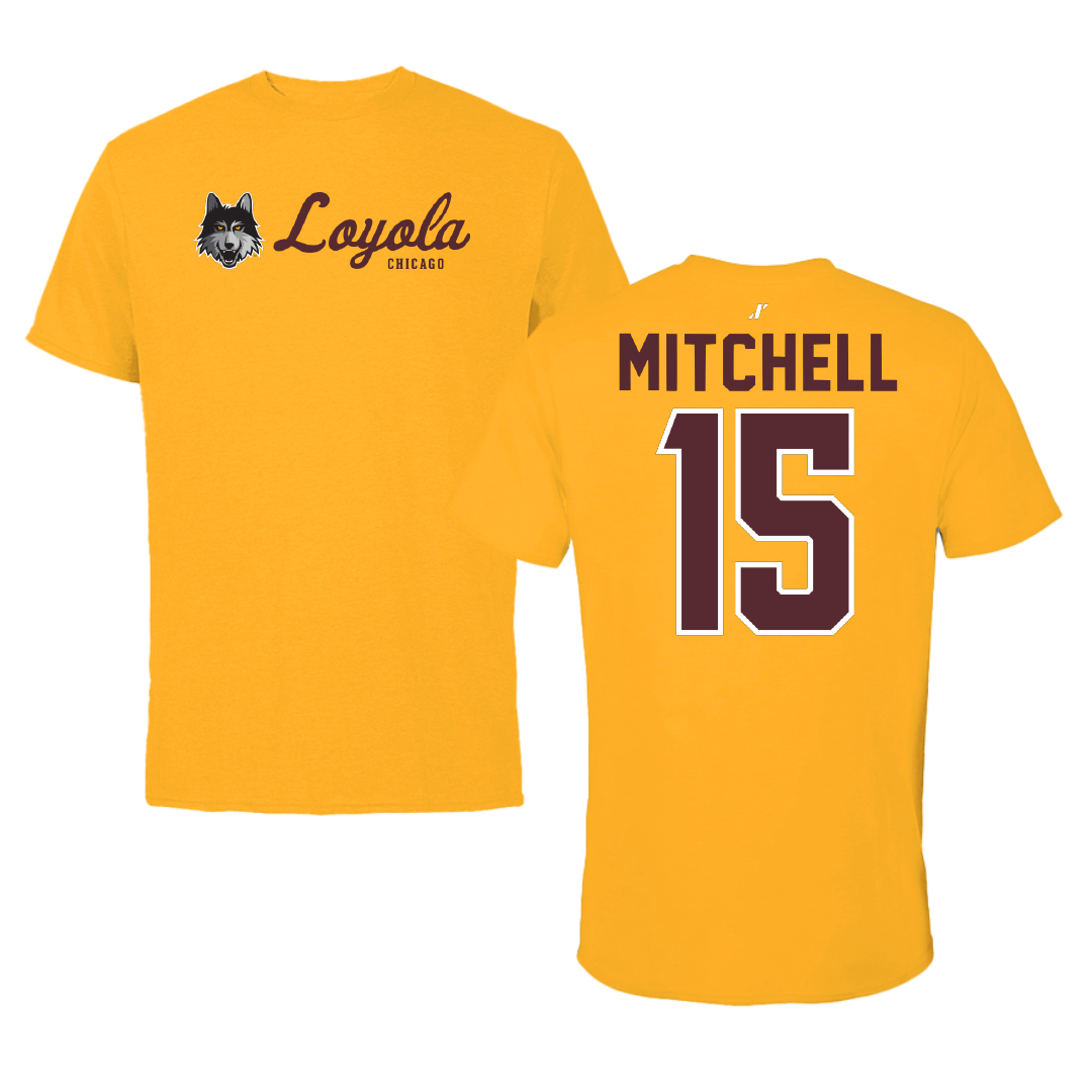 Loyola University-Chicago Softball Gold General Tee - #15 Katie Mitchell