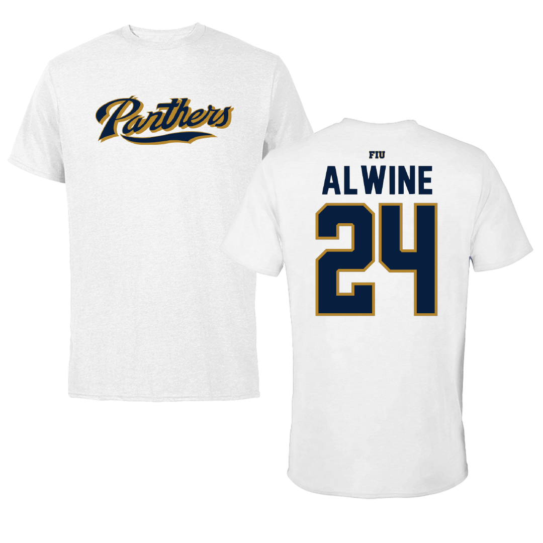 Florida International University Baseball White Performance Tee - #24 Evan Alwine