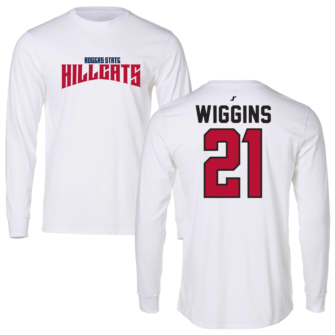 Rogers State University Basketball White Classic Long Sleeve - #21 Jaiana Wiggins