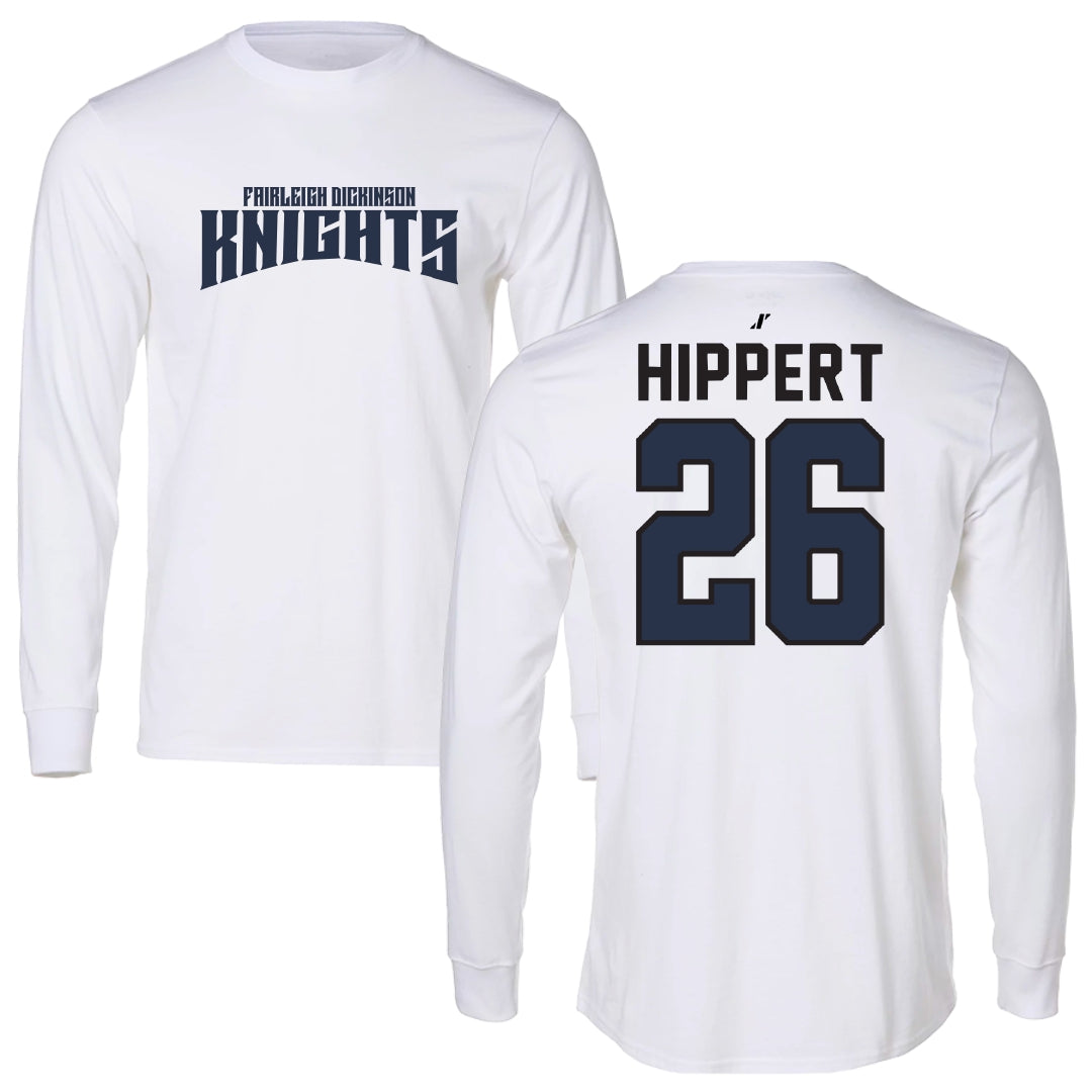 Fairleigh Dickinson University-Metropolitan Campus Lacrosse White Classic Performance Long Sleeve - #26 Kendal Hippert