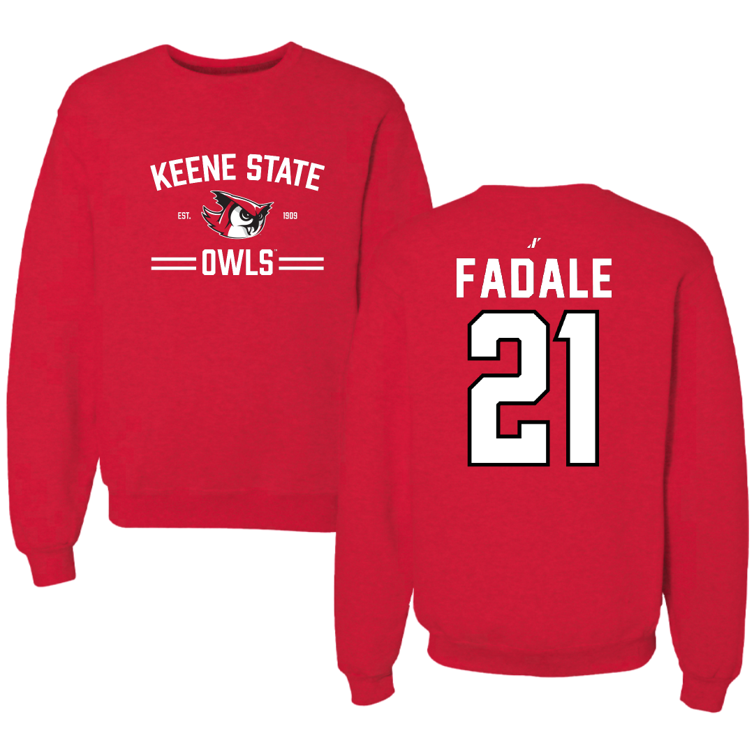 Keene State College Lacrosse Red General Crewneck - #21 Dylan Fadale