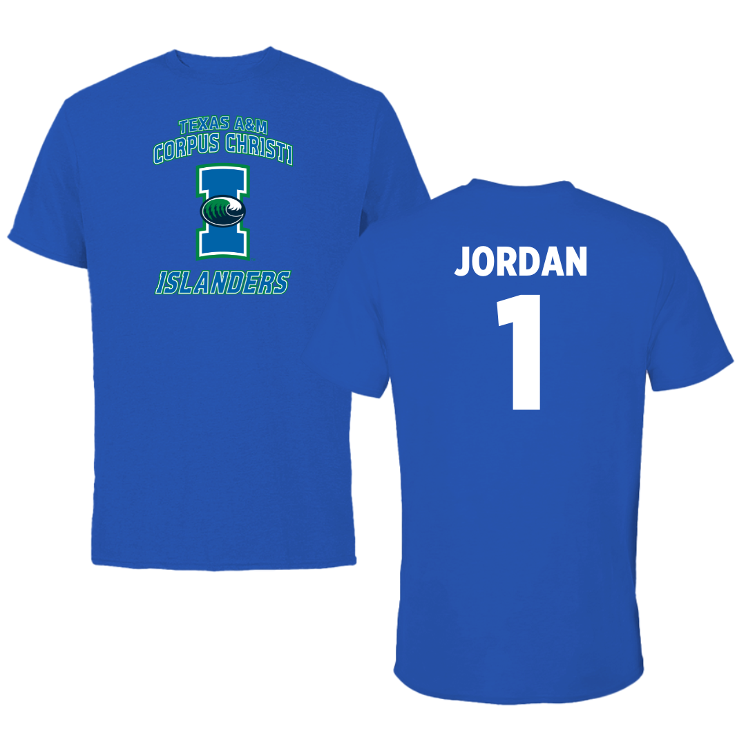 Texas A&M University-Corpus Christi Beach Volleyball Blue Islanders Tee - #1 Raven Jordan