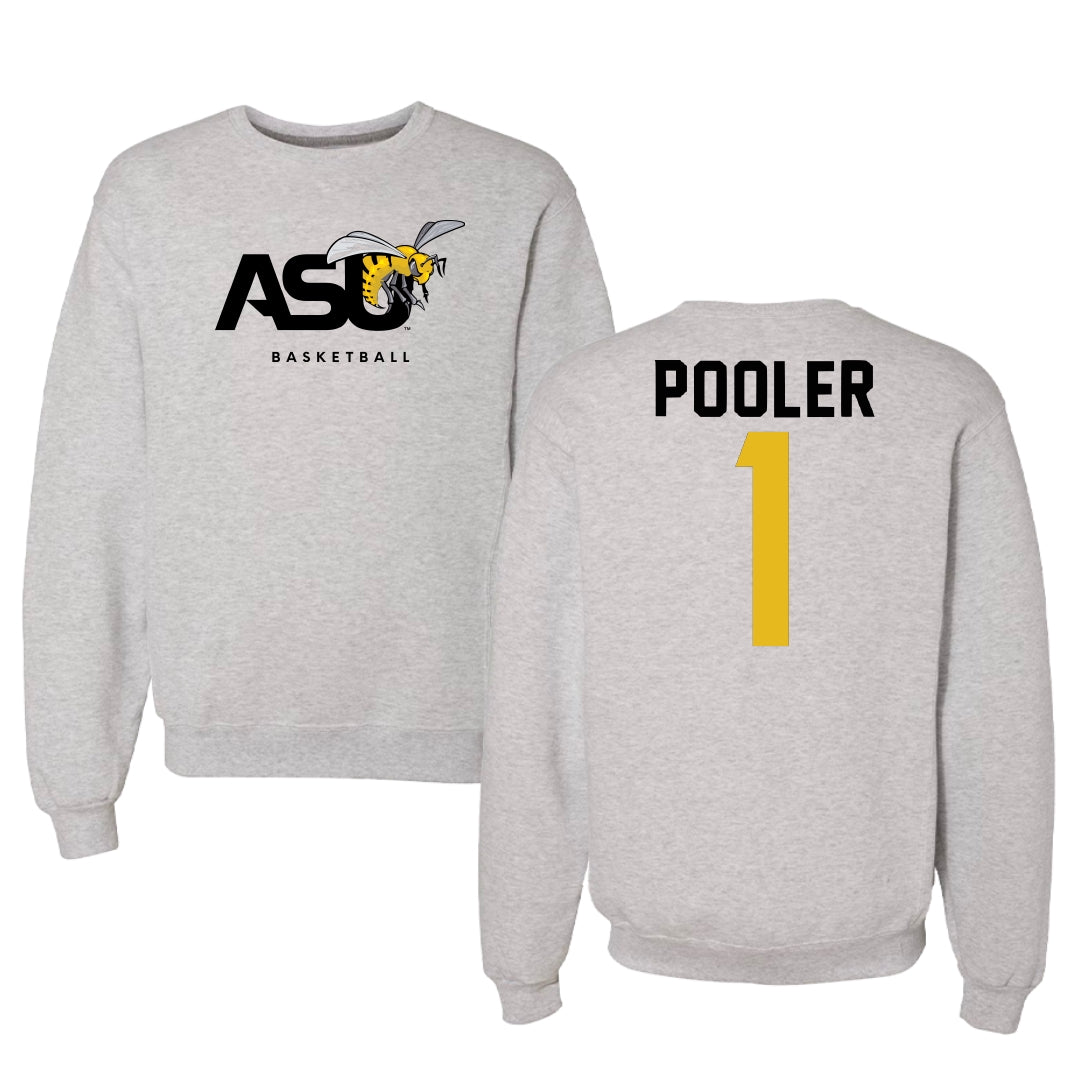 Alabama State University Basketball Light Gray Crewneck - #1 Alanah Pooler