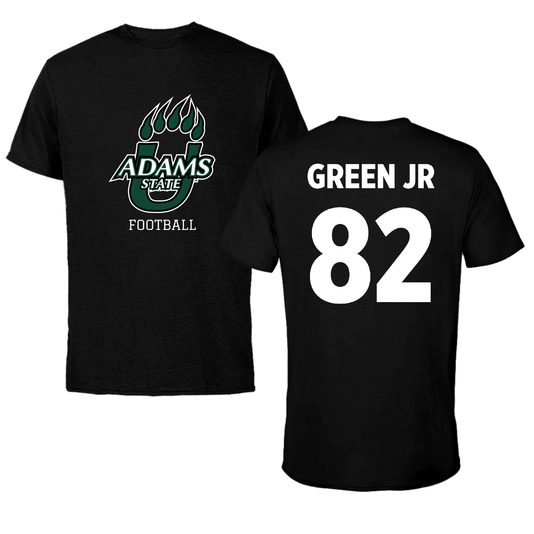 Adams State University Football Black State Performance Tee - #82 Warrick Green Jr