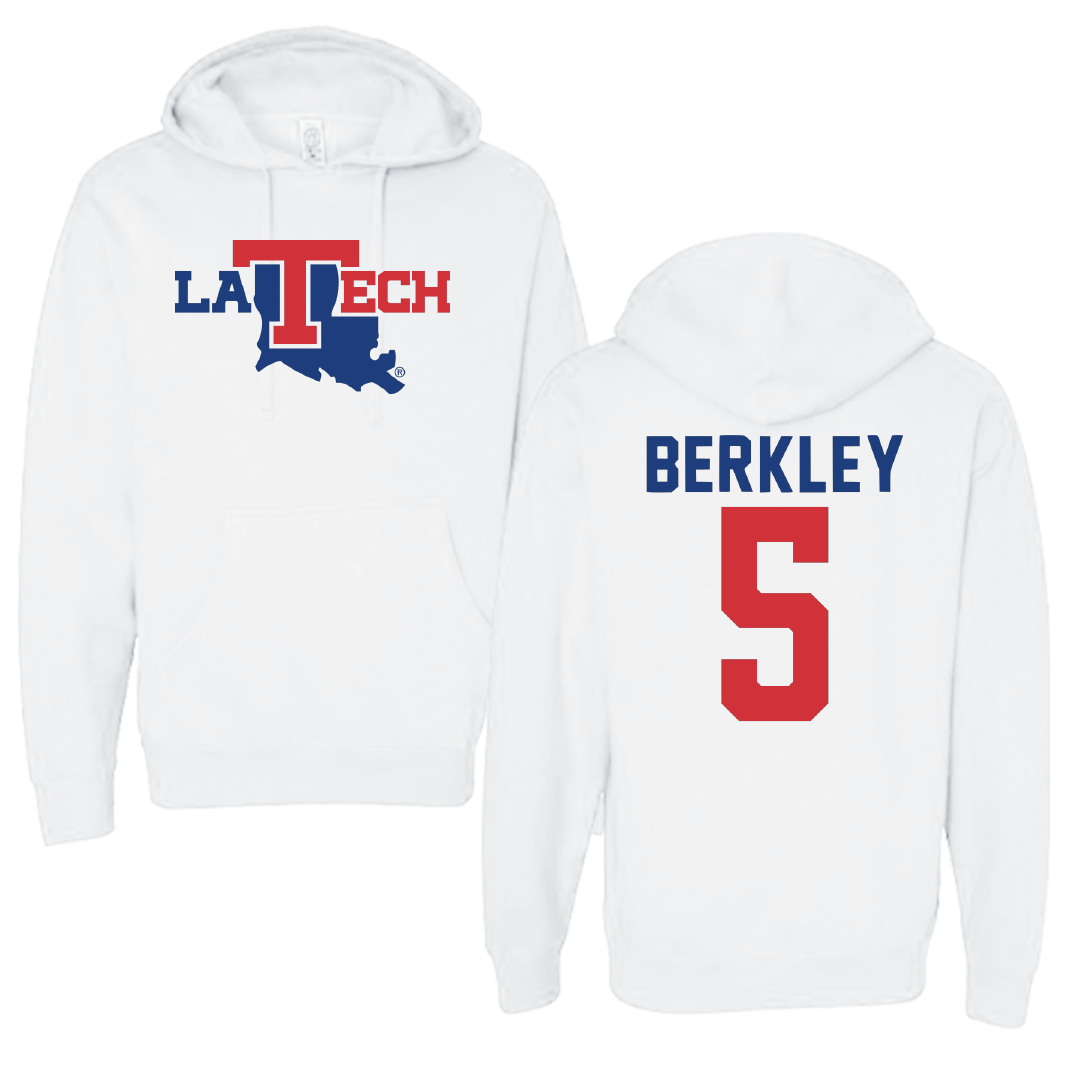 Louisiana Tech University Baseball White Hoodie - #5 Garrison Berkley