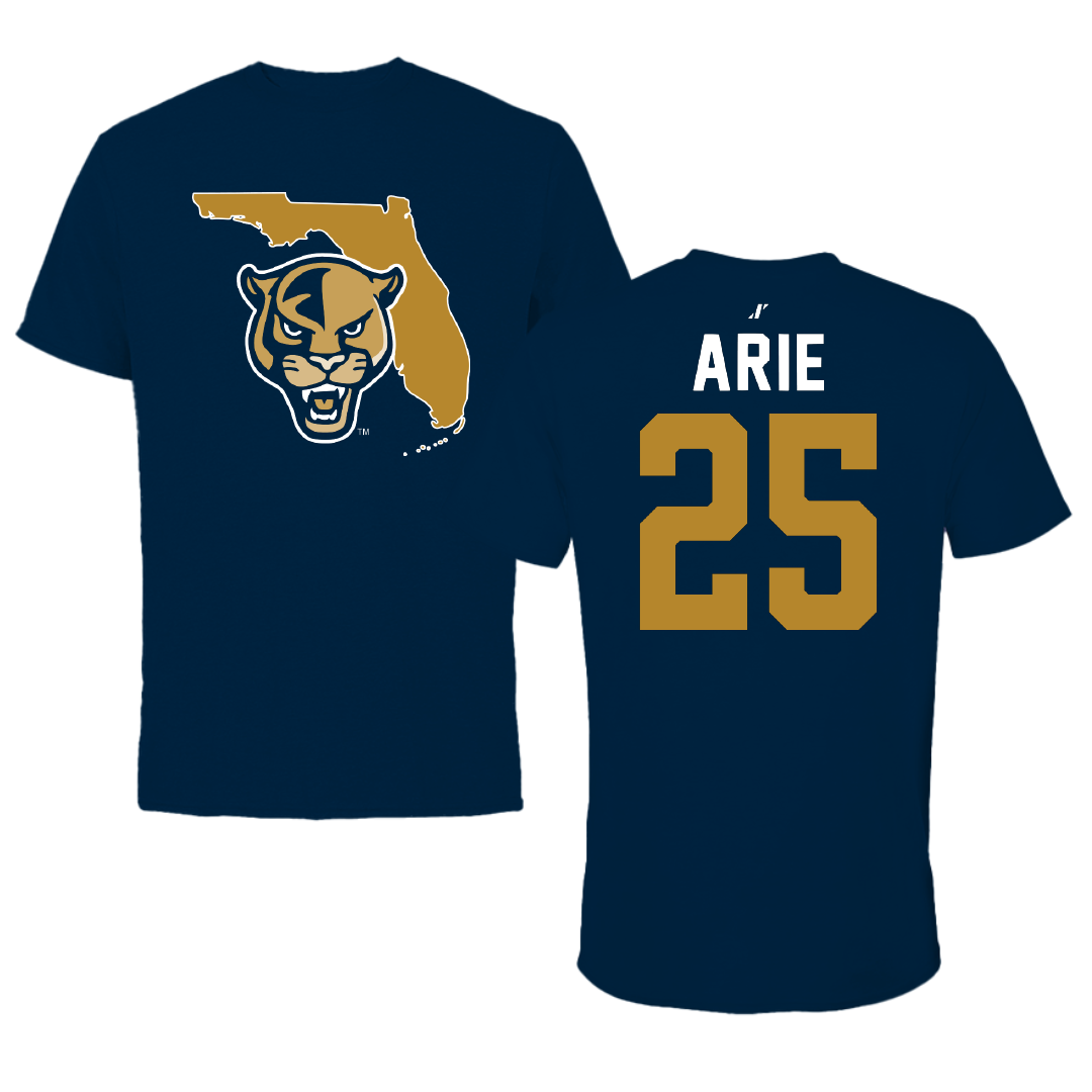 Florida International University Soccer Navy State Tee - #25 Ron Arie