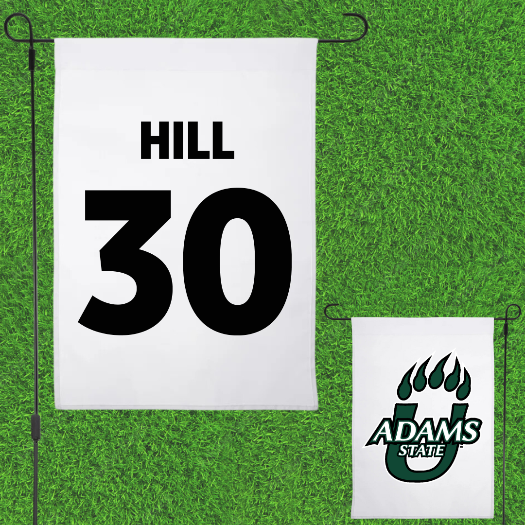 Adams State University Basketball White Garden Flag - #30 Taejhuan Hill