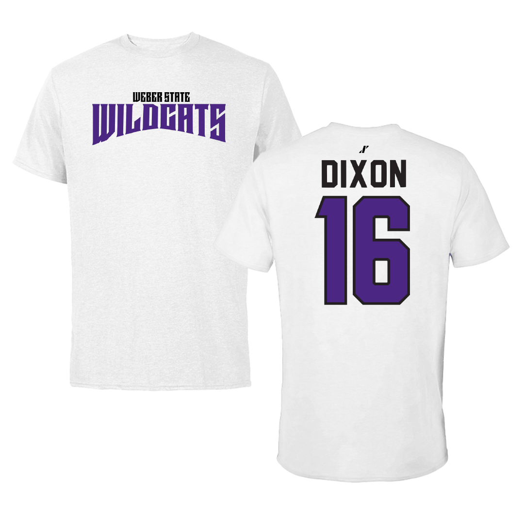 Weber State University Football White Classic Performance Tee - #16 Toddrick Dixon