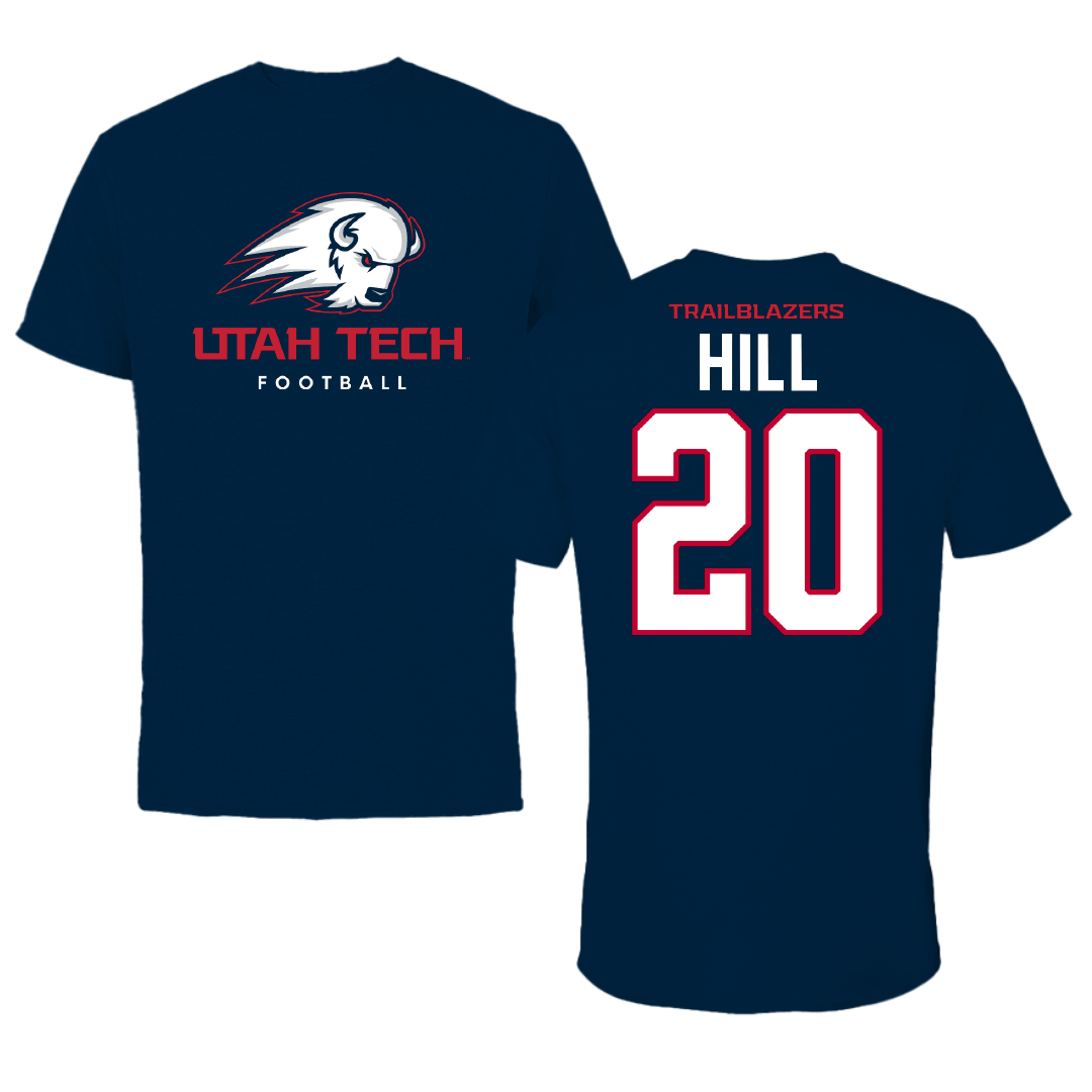 Utah Tech University Football Navy Tee - #20 Jake Hill