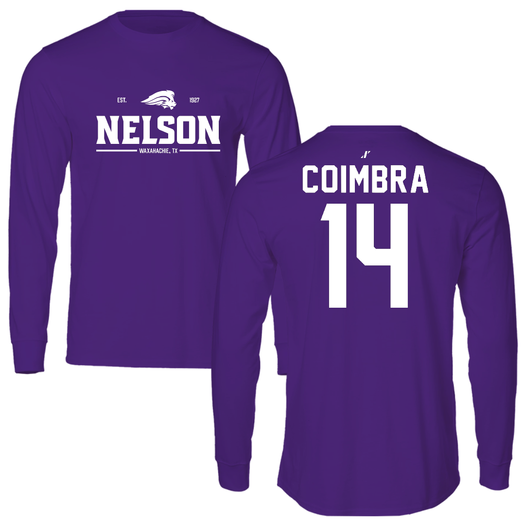 Nelson University Soccer Purple General Performance Long Sleeve - #14 Wenceslau Coimbra