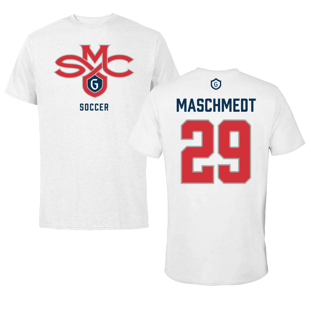 Saint Mary's College of California Soccer White Performance Tee - #29 Will Maschmedt