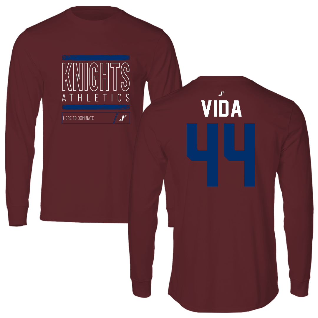 Fairleigh Dickinson University-Metropolitan Campus Baseball Maroon Dominate Long Sleeve - #44 Cole Vida