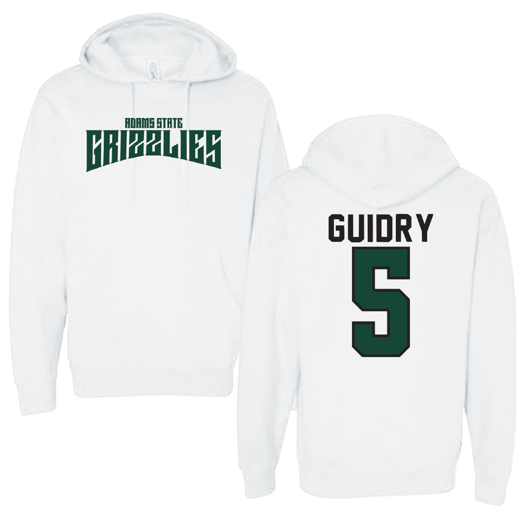 Adams State University Basketball White Classic Hoodie - #5 Jerrick Guidry