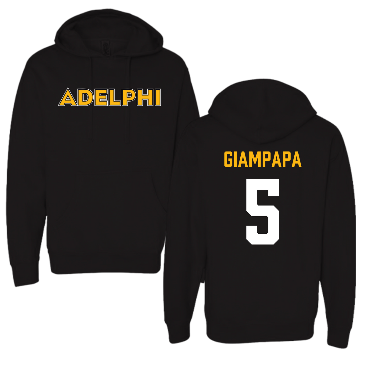 Adelphi University Bowling Black Hoodie - #5 Giana Giampapa