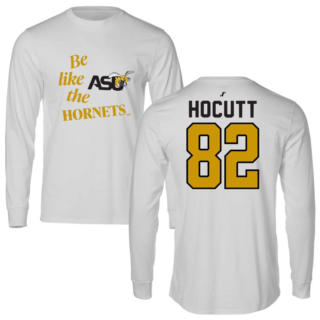 Alabama State University Football Light Gray Be Like Us Performance Long Sleeve - #82 Will Hocutt