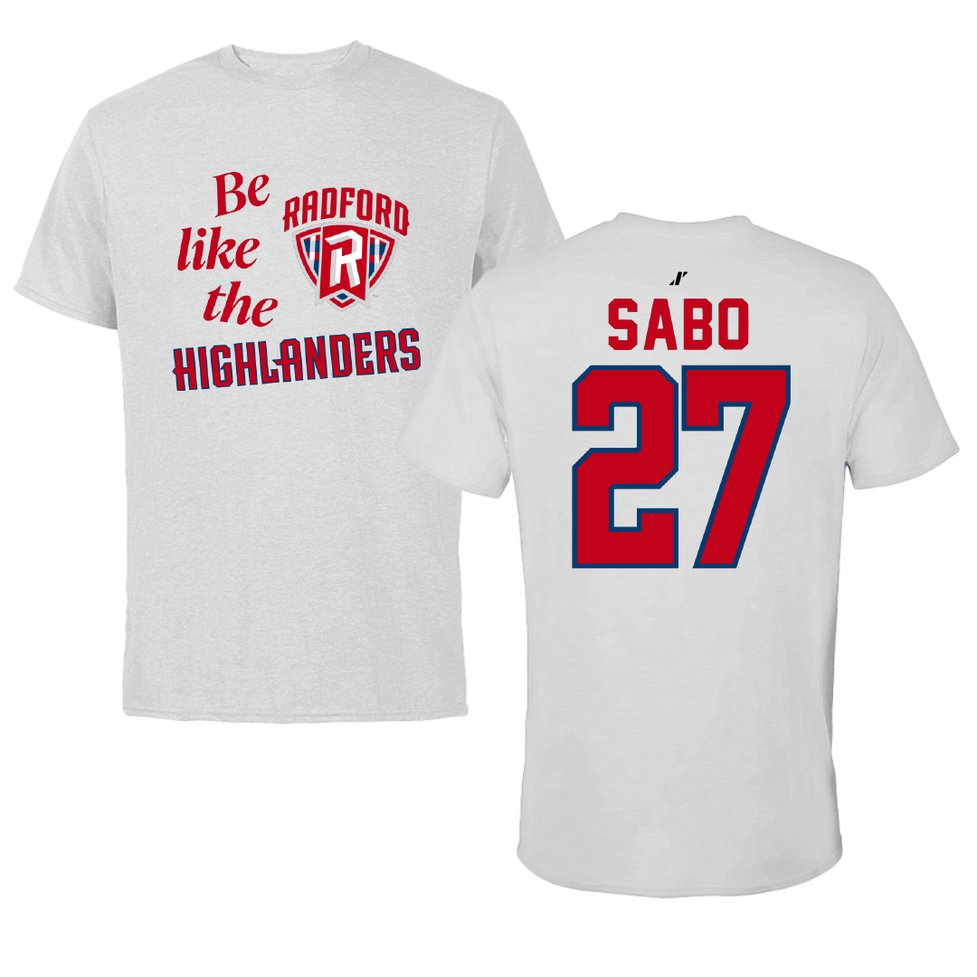 Radford University Softball Light Gray Be Like Us Tee - #27 Madison Sabo