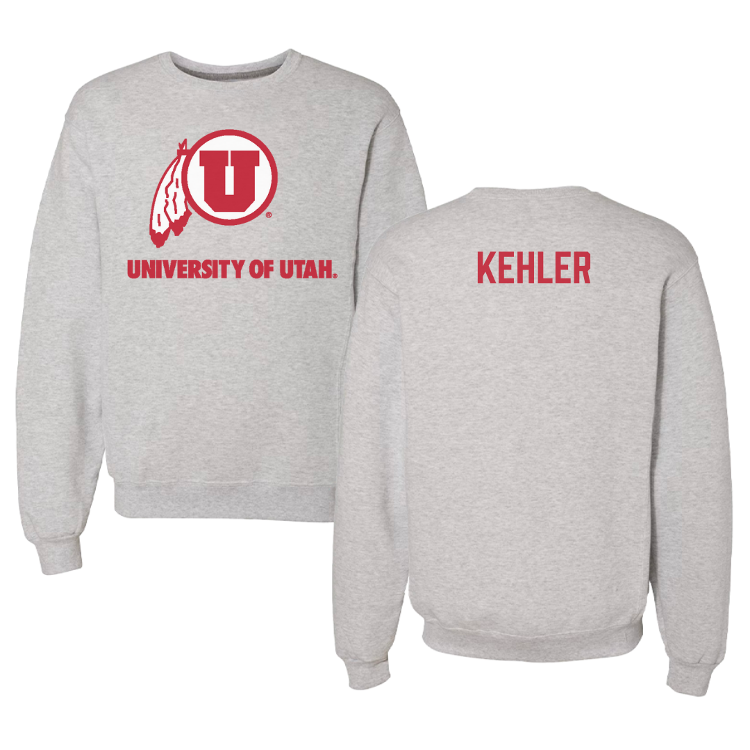 University of Utah Swimming & Diving Gray Crewneck - Jackson Kehler
