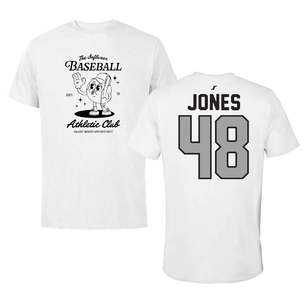 Baseball White Influxer Athletic Club Tee - #48 Mitch Jones