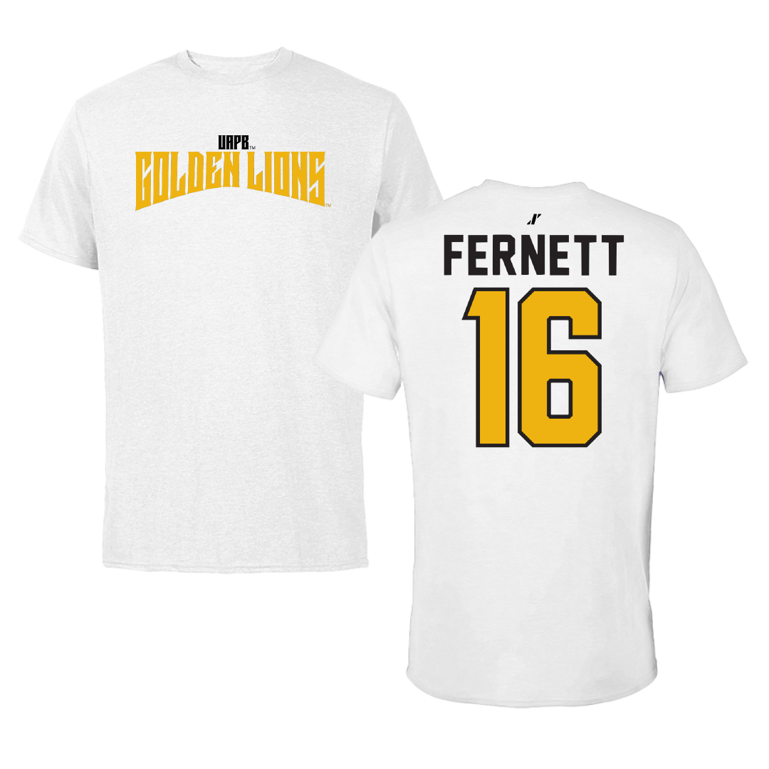 University of Arkansas-Pine Bluff Football White Classic Tee - #16 Allen Fernett
