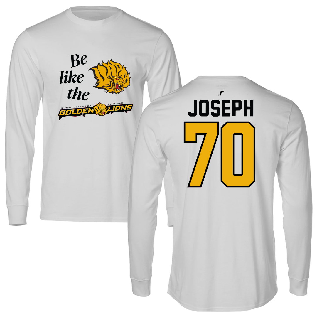 University of Arkansas-Pine Bluff Football Light Gray Be Like Us Long Sleeve - #70 Charles Joseph