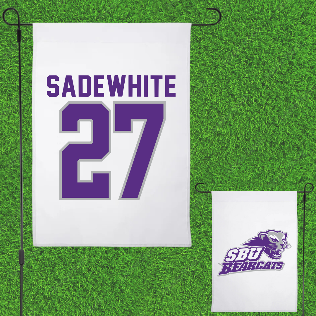 Southwest Baptist University Softball White Garden Flag - #27 Lucy Sadewhite