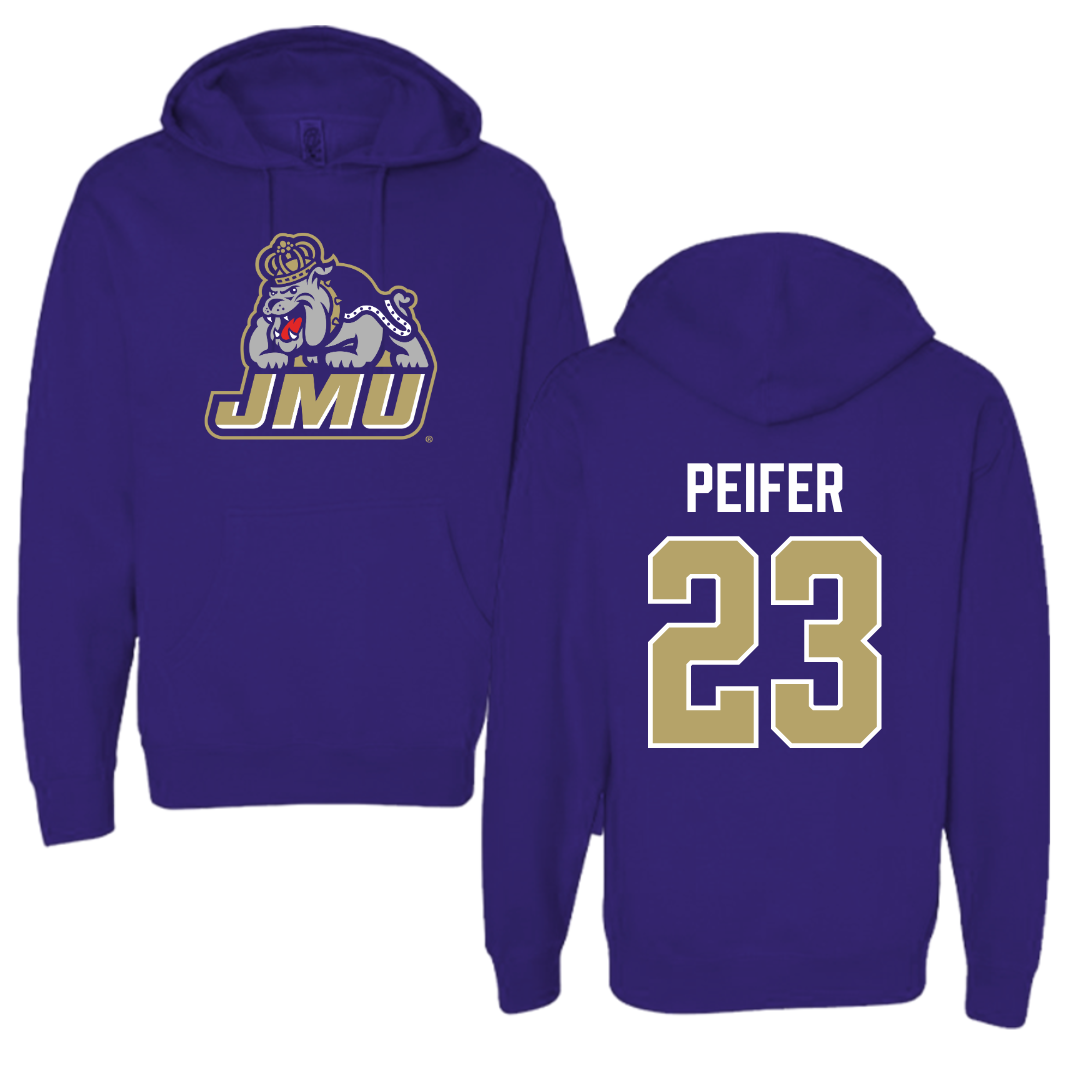 James Madison University Baseball Purple Hoodie - #23 Wyatt Peifer