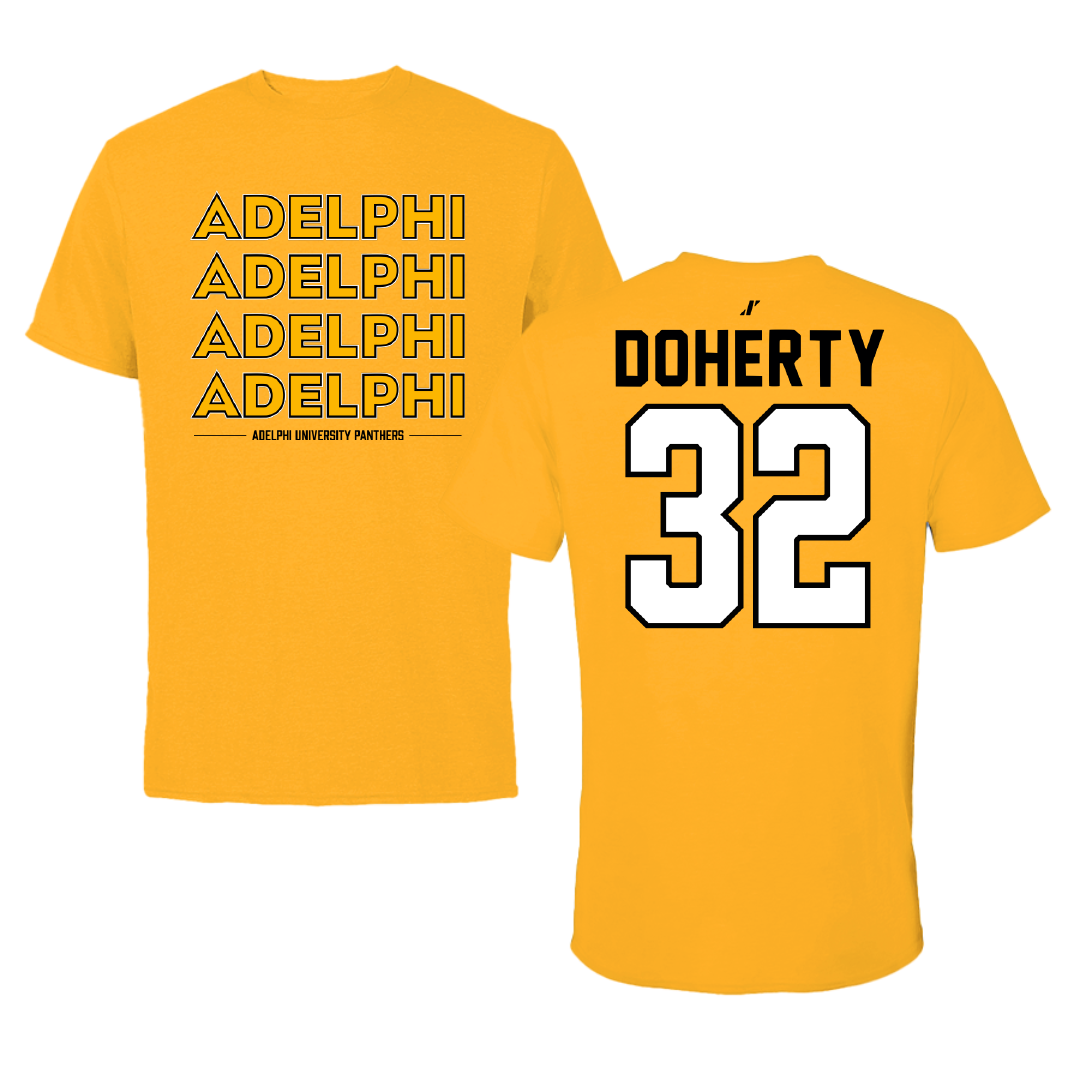 Adelphi University Lacrosse Gold General Performance Tee - #32 Brian Doherty