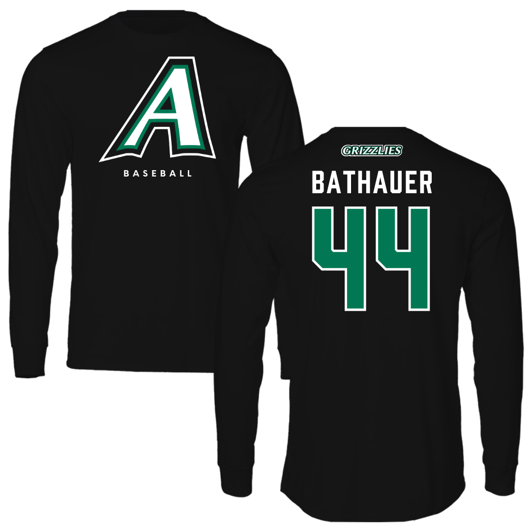 Adams State University Baseball Black Block Performance Long Sleeve - #44 Mike Bathauer