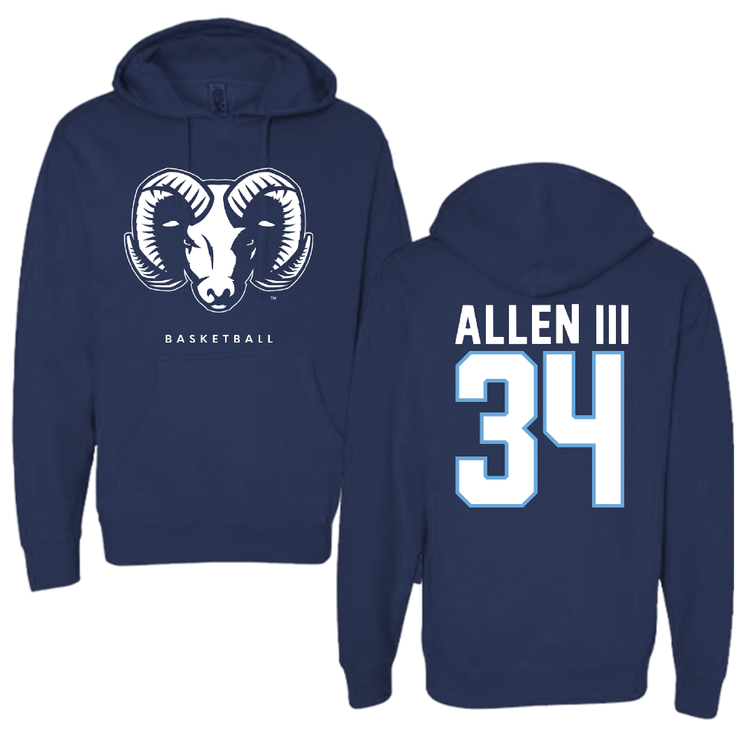 University of Rhode Island Basketball Navy Hoodie - #34 Ray Allen III