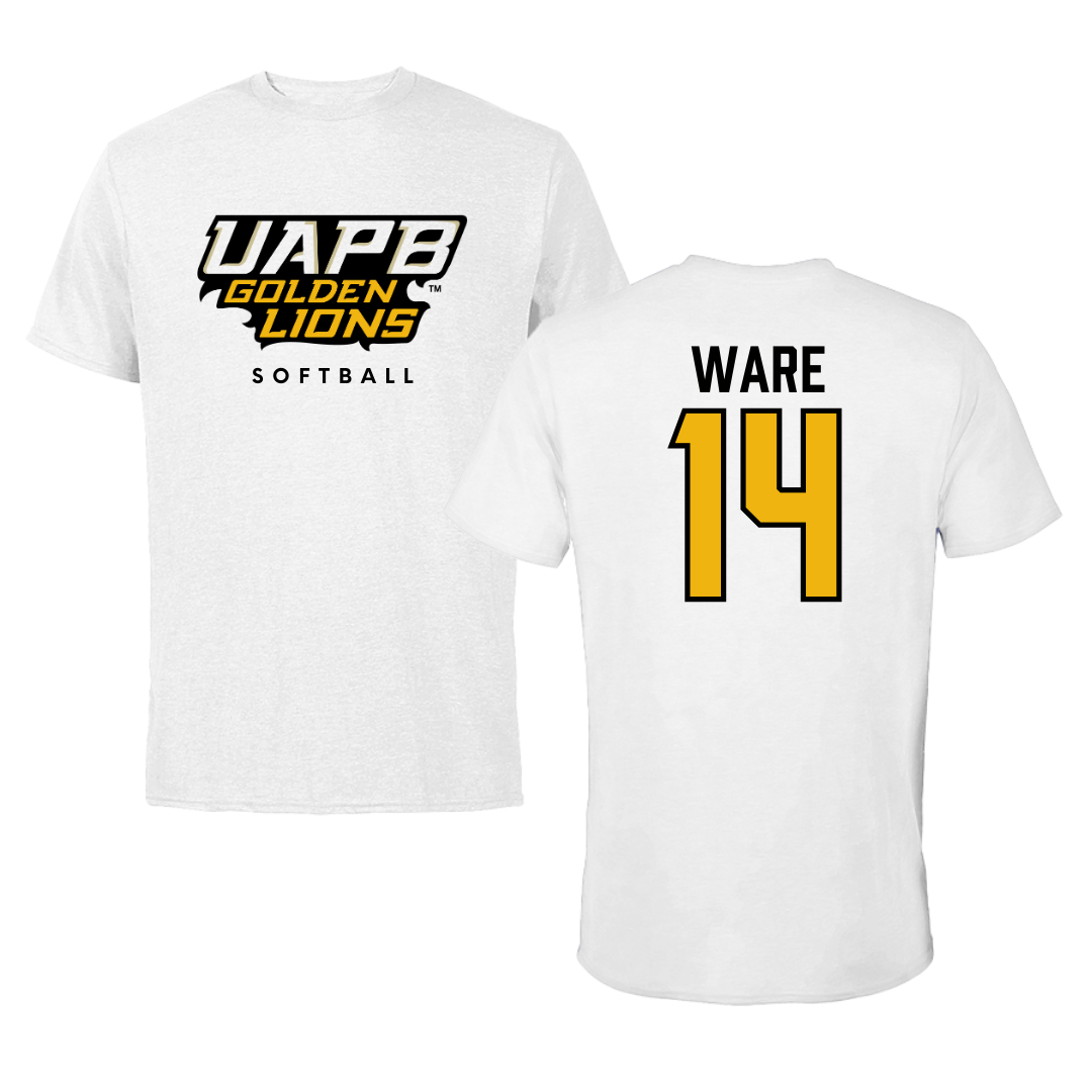University of Arkansas-Pine Bluff Softball White Performance Tee - #14 Naiyestlie Ware