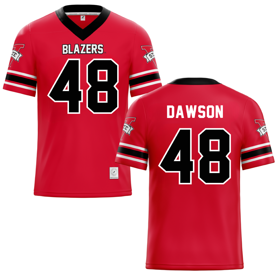 Valdosta State University Red Football Jersey - #48 Caleb Dawson