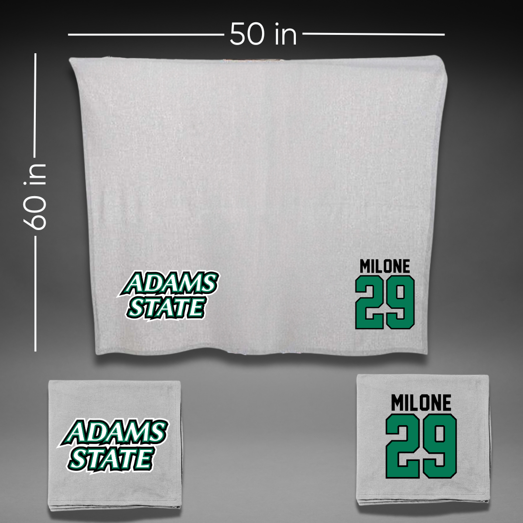 Adams State University Baseball Gray Blanket - #29 Alex Milone